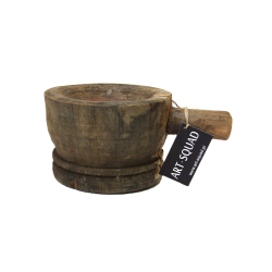 Świecznik drewniany w starym stylu z uchwytem XL